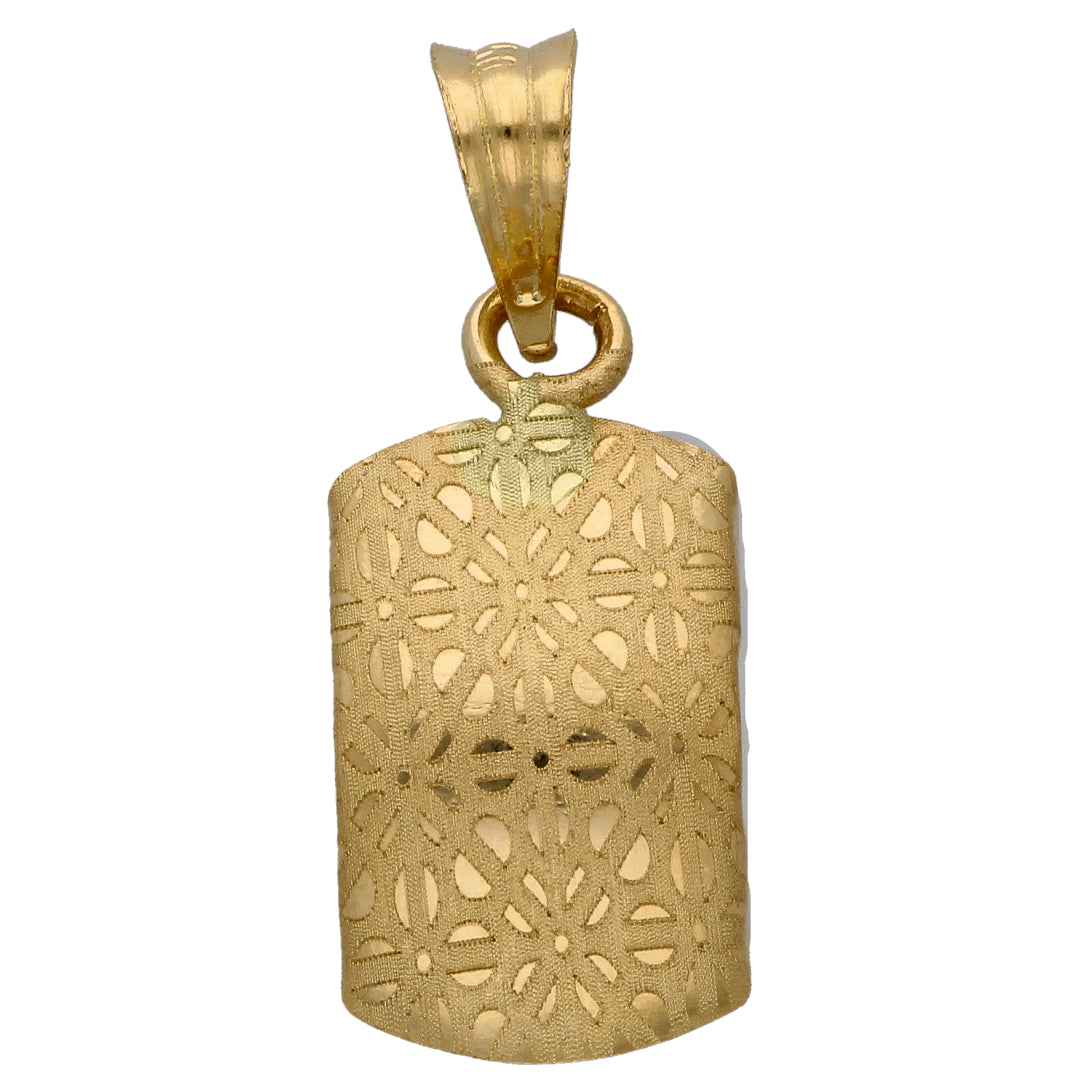 Gold Rectangle Shaped Pendant 18KT - FKJPND18KU6611