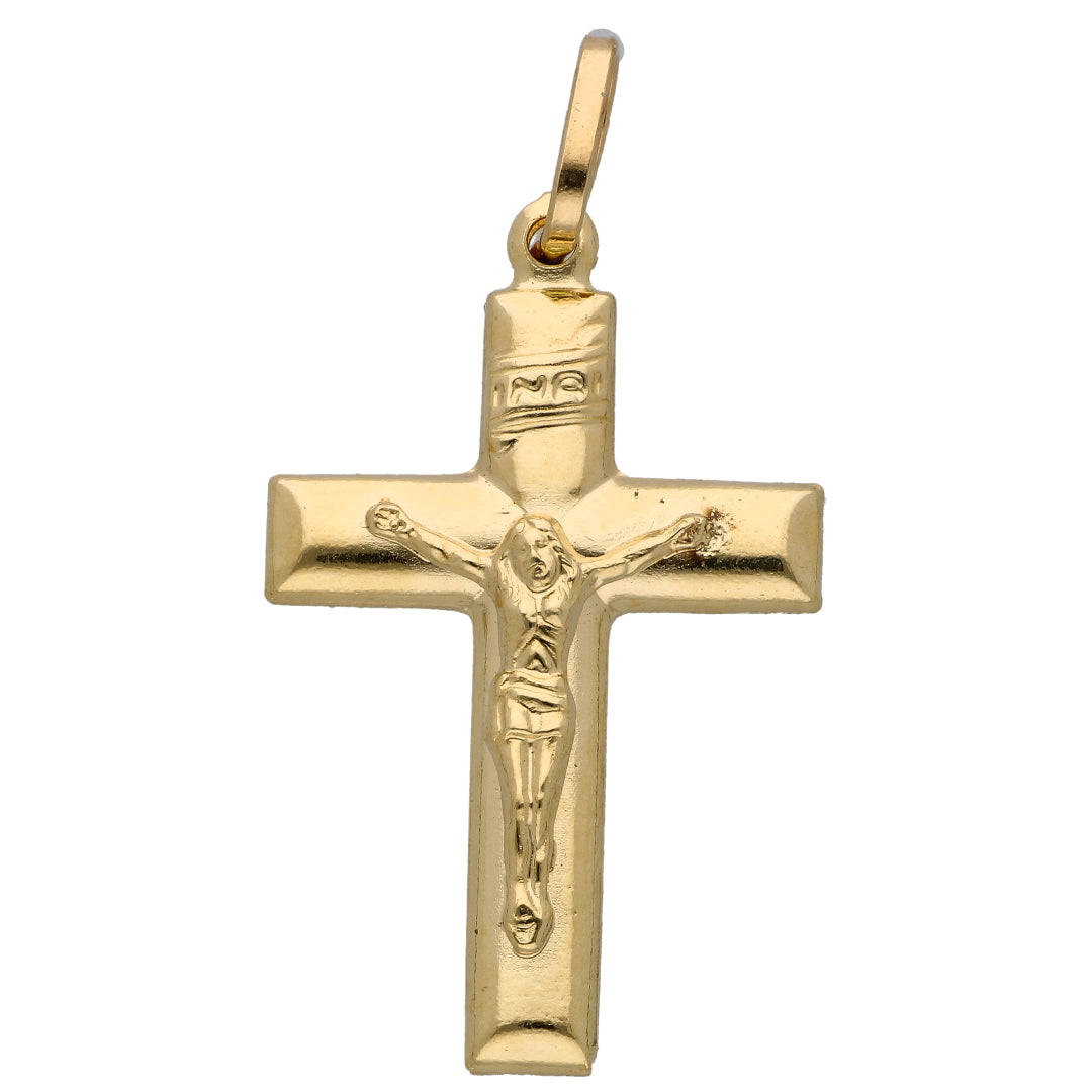 Gold Cross Shaped Pendant 18KT - FKJPND18KU6616