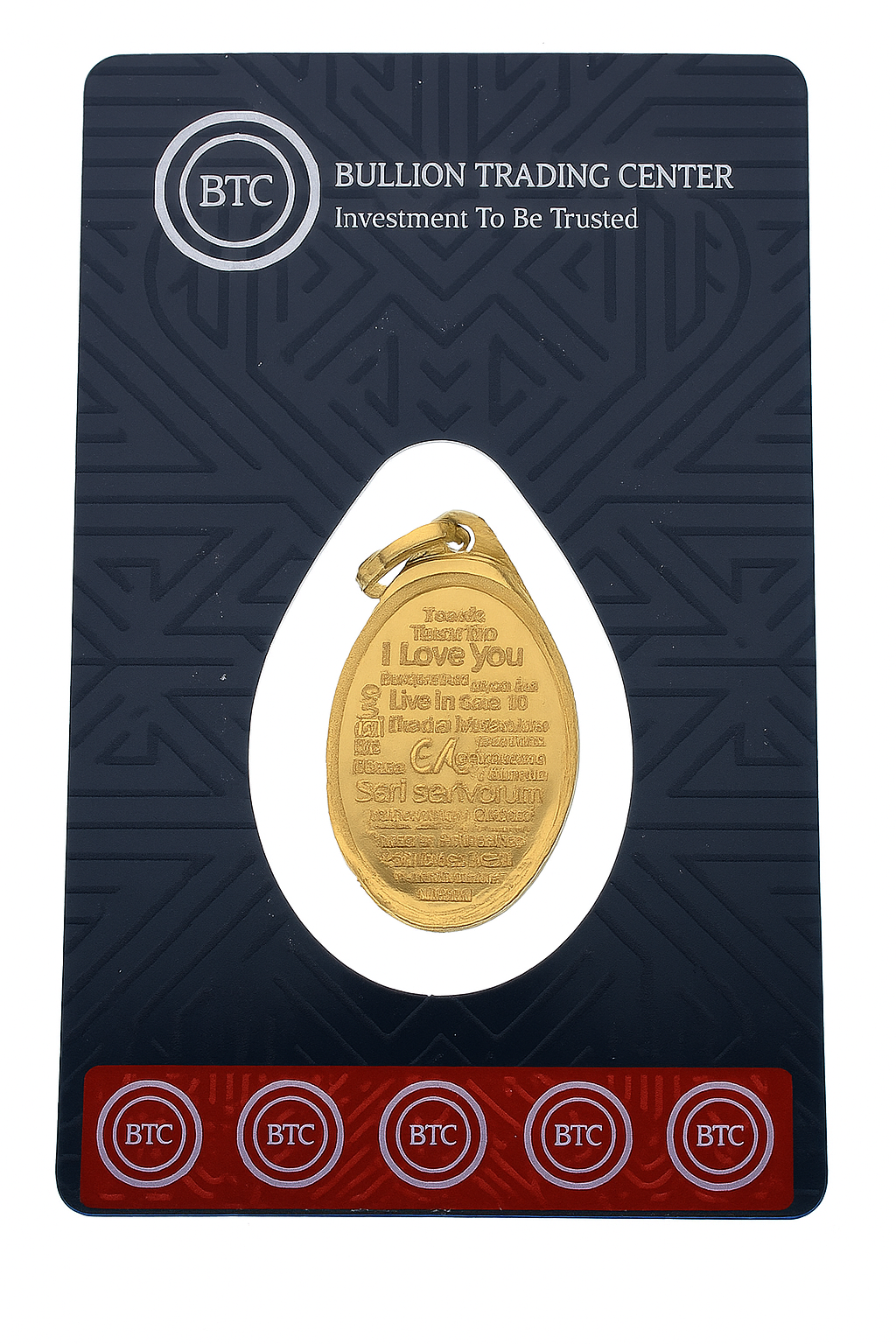 BTC I Love You 10.35 Grams Gold Pendant 24KT - FKJPND24K6616