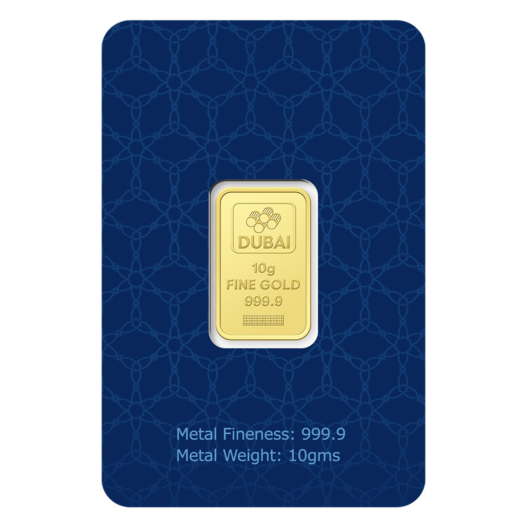Dubai 10 Grams Pure 999.9 Fine Gold Bar - FKJGBR24K2222