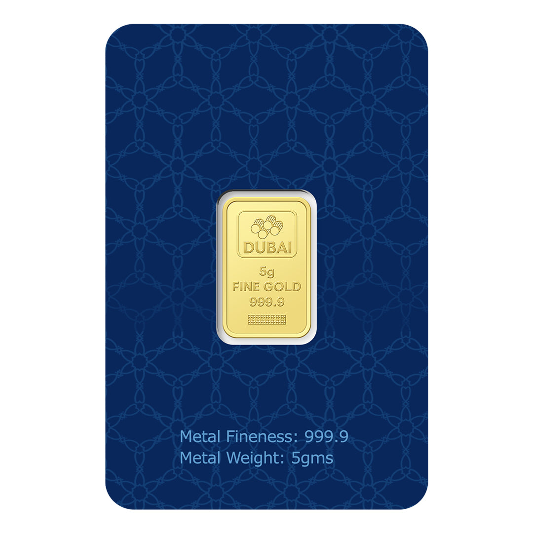 Dubai 5 Grams Pure 999.9 Fine Gold Bar - FKJGBR24K2221