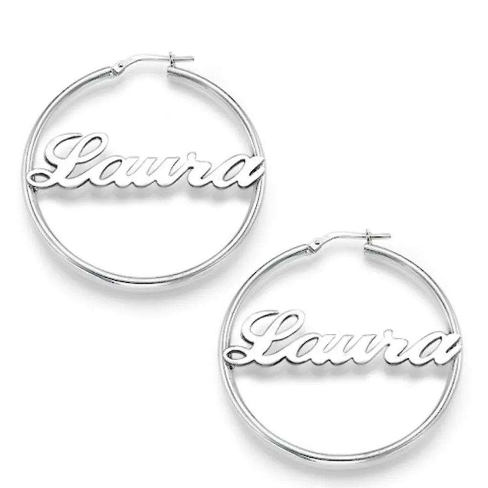 Gold & Silver Personalized Hoop Name Earring - FKJERNU6255