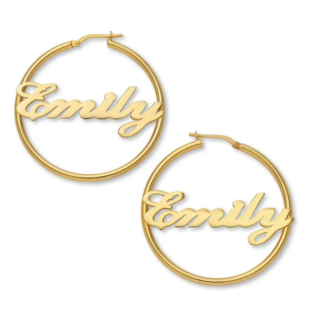 Gold & Silver Personalized Hoop Name Earring - FKJERNU6255