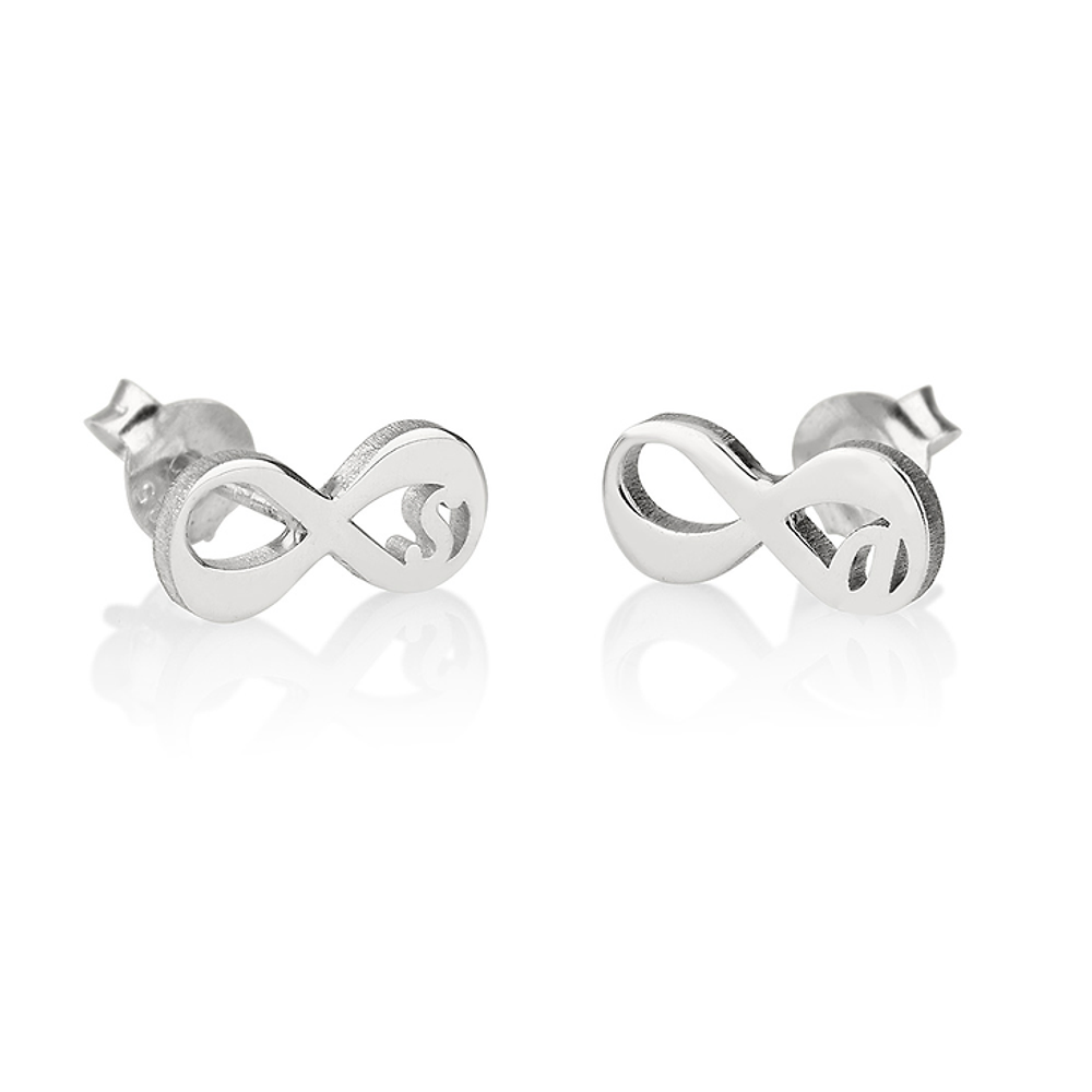 Gold & Silver Personalized Infinity Initial Earrings - FKJERNU6250