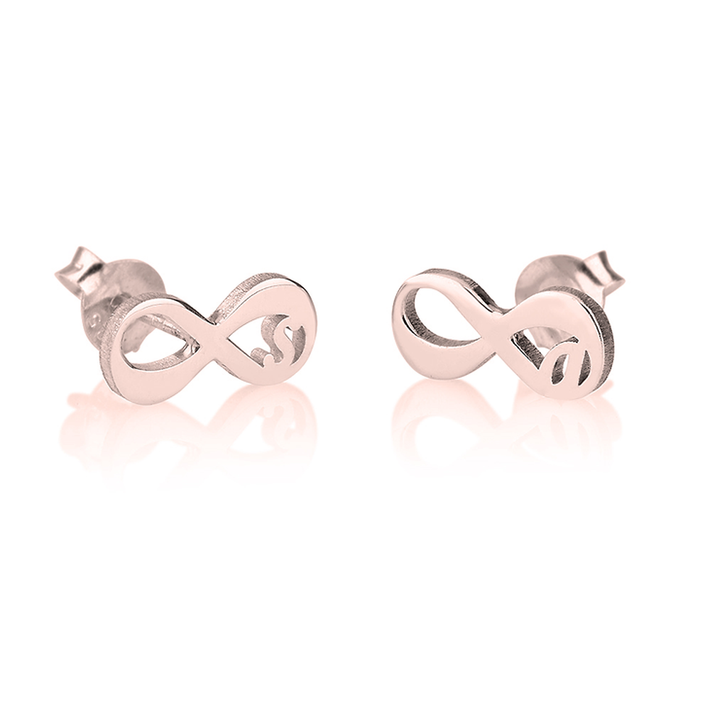 Gold & Silver Personalized Infinity Initial Earrings - FKJERNU6250