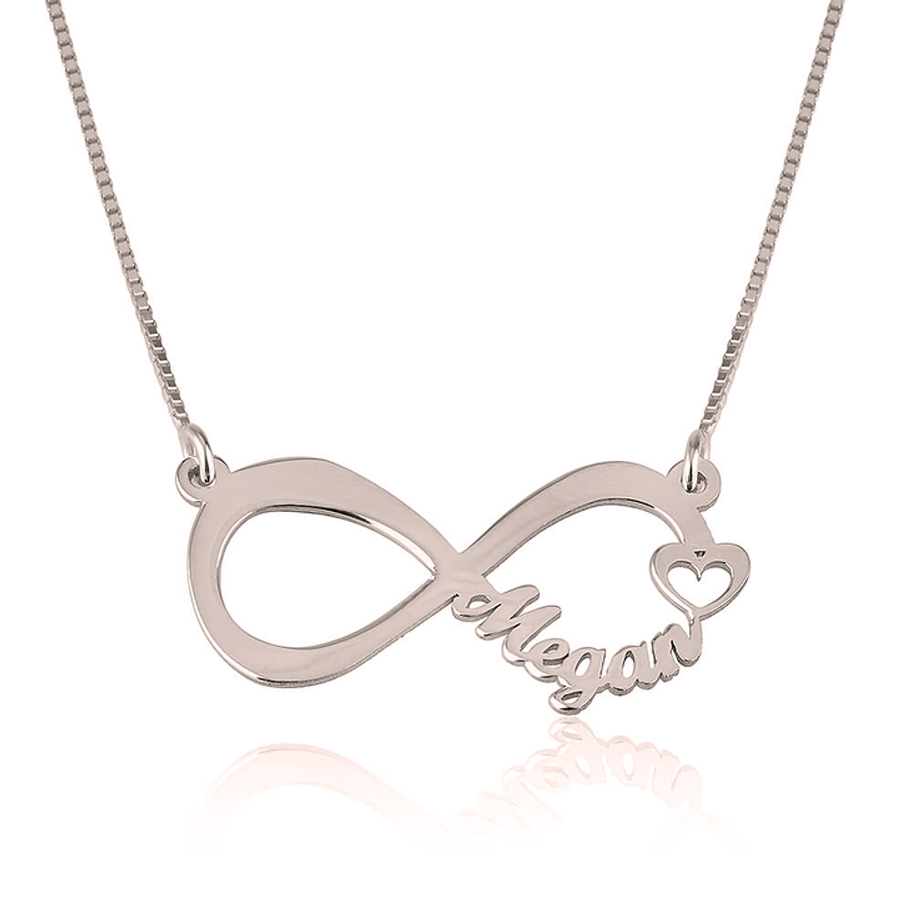 Gold & Silver Personalized Infinity Name Necklace with Heart - FKJNKLU6211