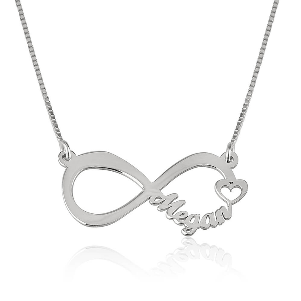 Gold & Silver Personalized Infinity Name Necklace with Heart - FKJNKLU6211