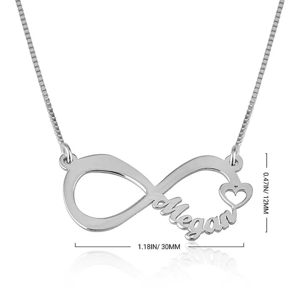 Gold & Silver Personalized Infinity Name Necklace with Heart - FKJNKLU6211