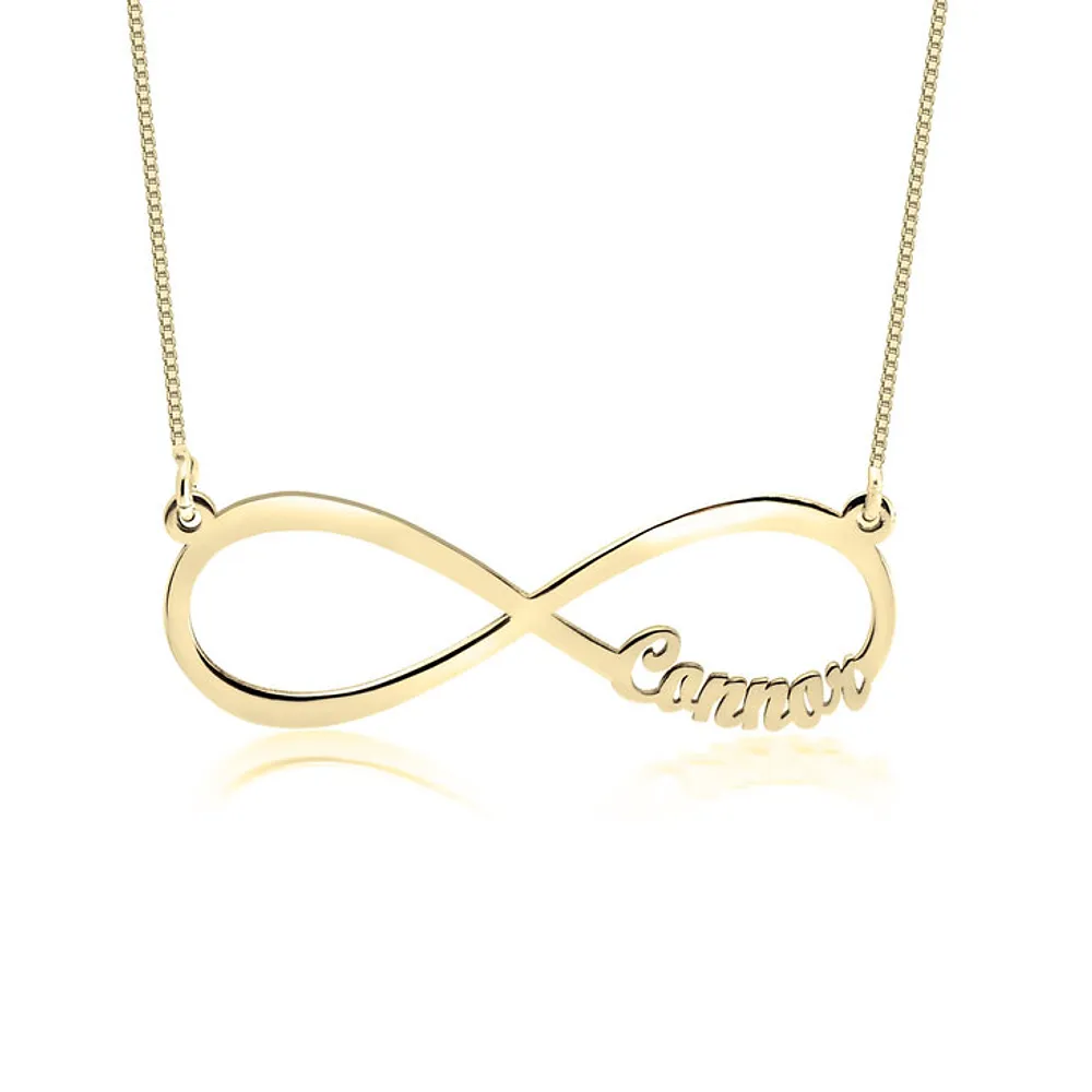 Gold & Silver Personalized Infinity Necklace with Names - FKJNKLU6215