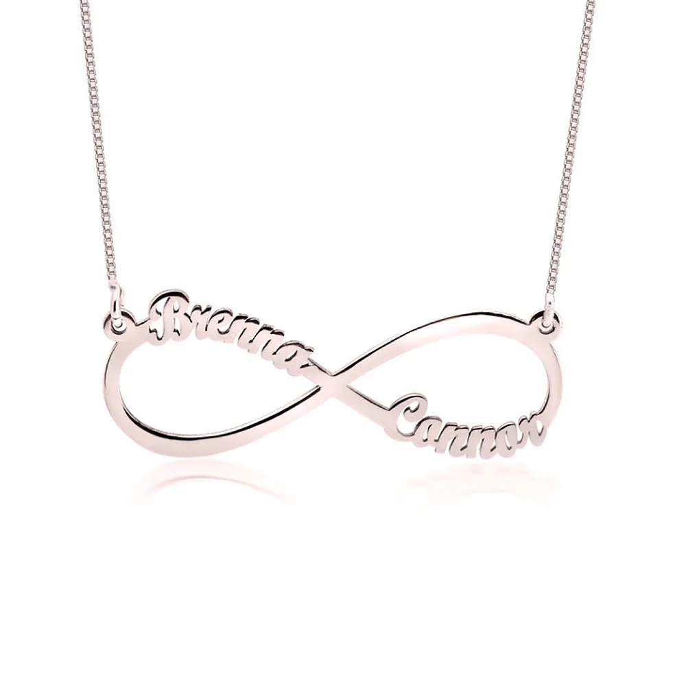 Gold & Silver Personalized Infinity Necklace with Names - FKJNKLU6215