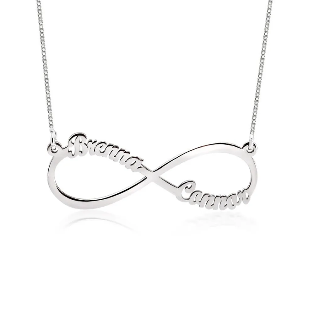 Gold & Silver Personalized Infinity Necklace with Names - FKJNKLU6215