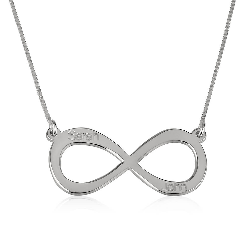 Gold & Silver Personalized Infinity Necklace with Two Names - FKJNKLU6212