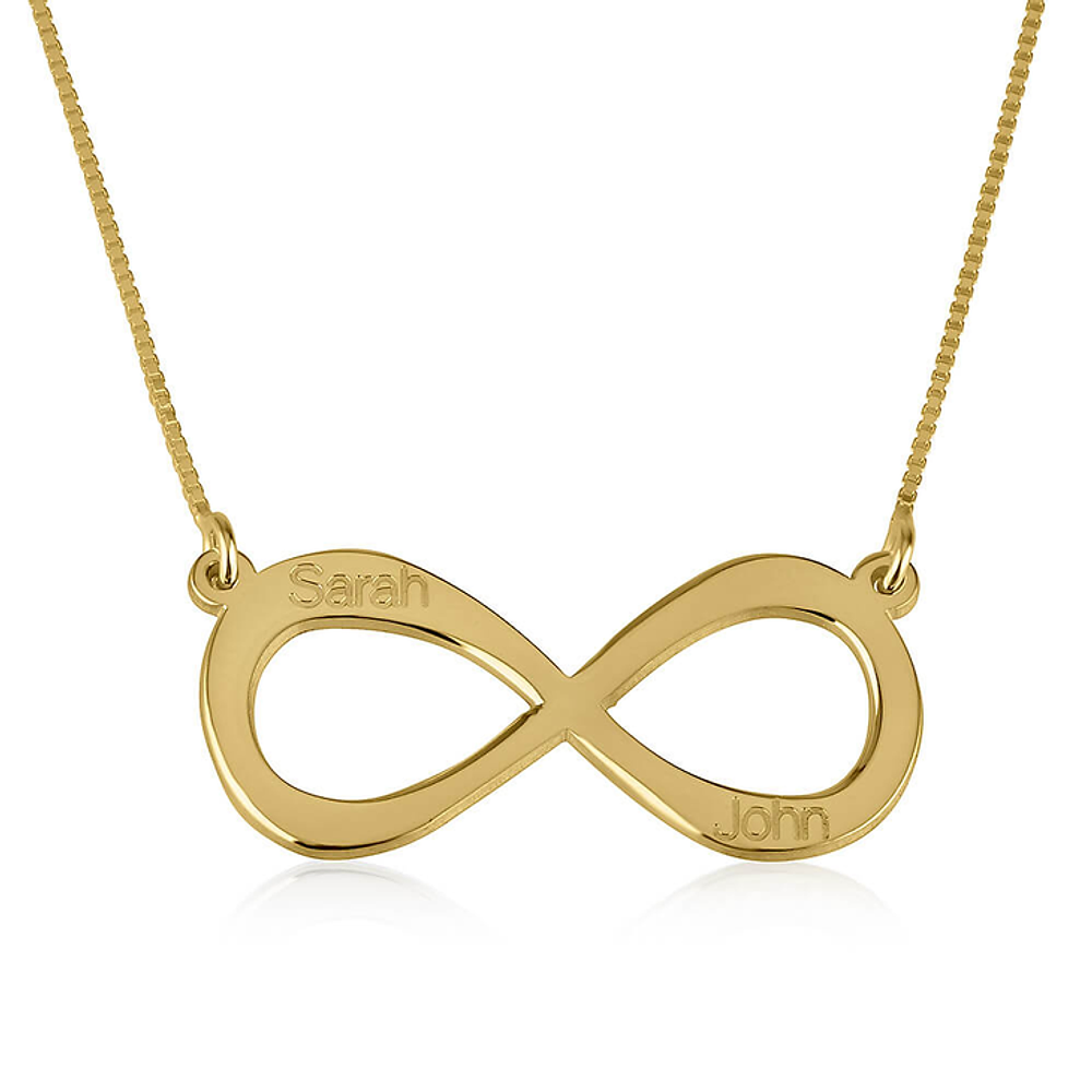 Gold & Silver Personalized Infinity Necklace with Two Names - FKJNKLU6212