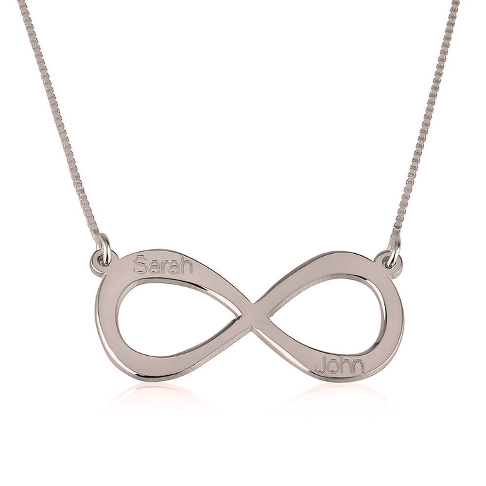 Gold & Silver Personalized Infinity Necklace with Two Names - FKJNKLU6212