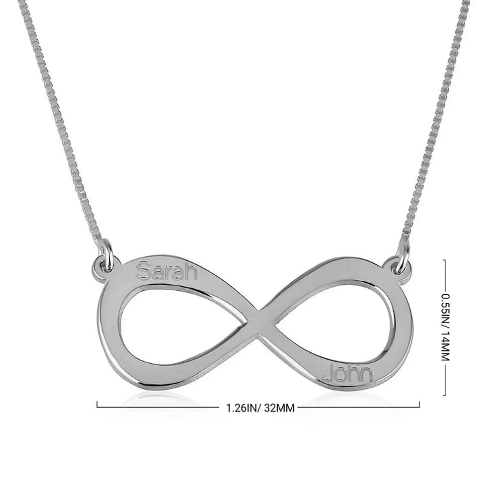 Gold & Silver Personalized Infinity Necklace with Two Names - FKJNKLU6212