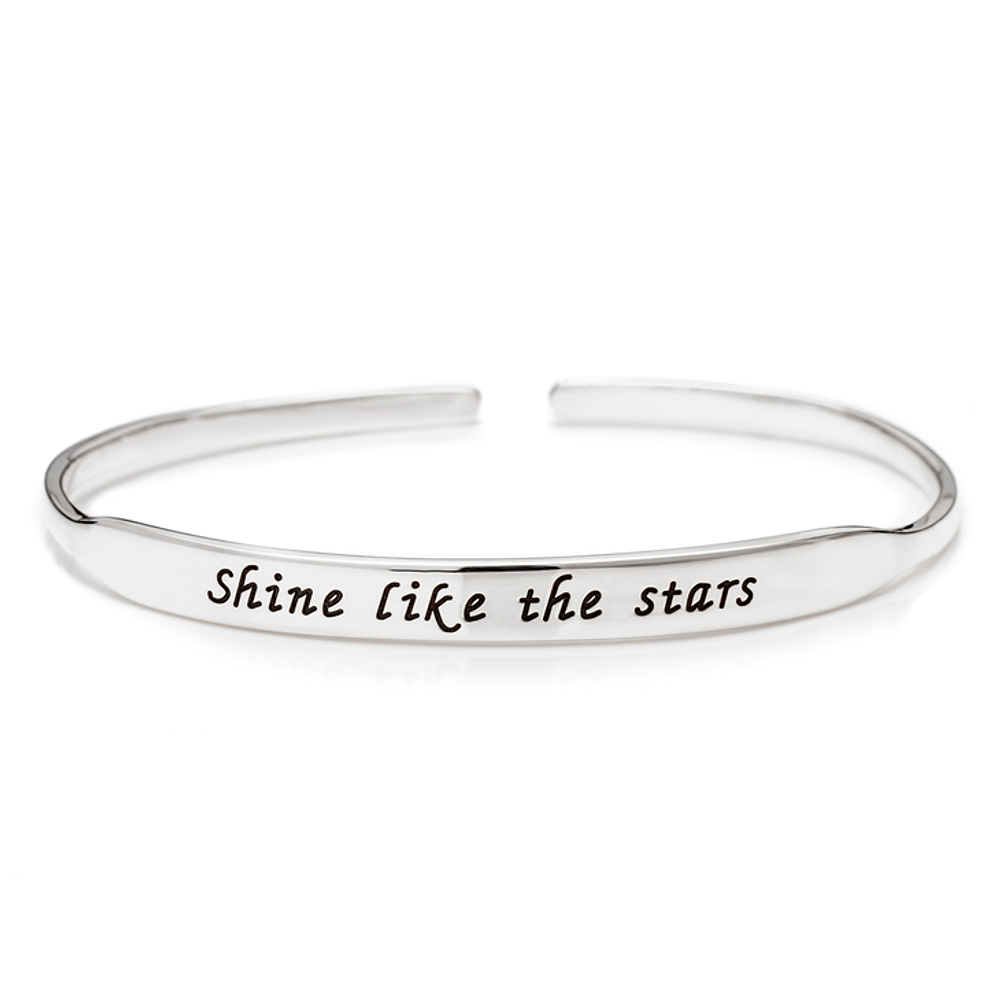 Gold & Silver Personalized Inspirational Engraved Bangle - FKJBNGU6274