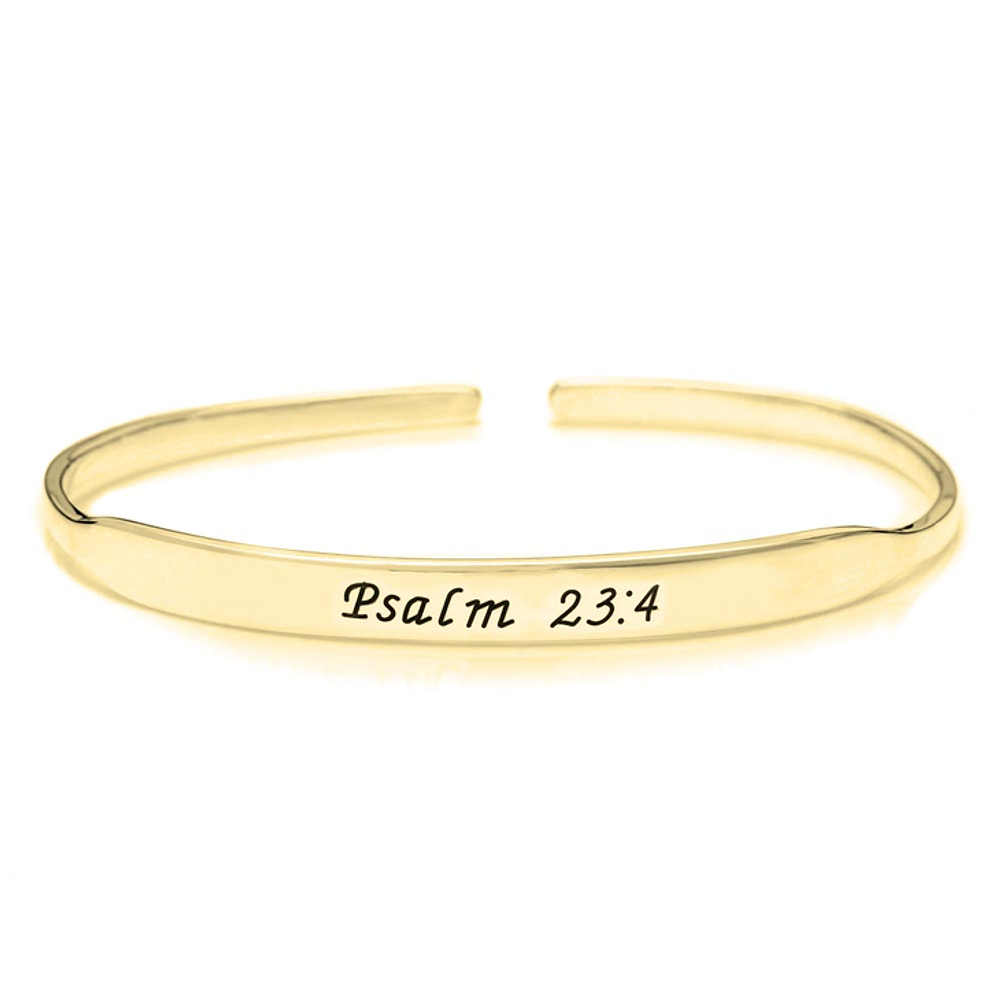 Gold & Silver Personalized Inspirational Engraved Bangle - FKJBNGU6271