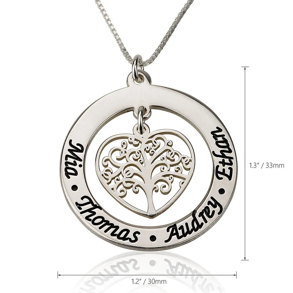 Gold & Silver Personalized Family Tree Necklace - FKJNKLU6219