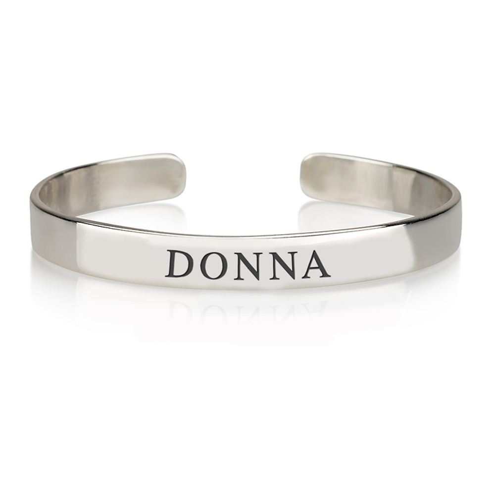 Gold & Silver Personalized Name Bangle Bracelet - FKJBRLU6258