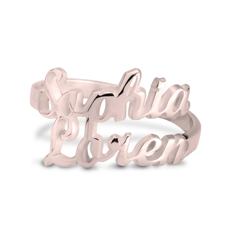 Gold & Silver Personalized Two Names Ring - FKJRNU6222