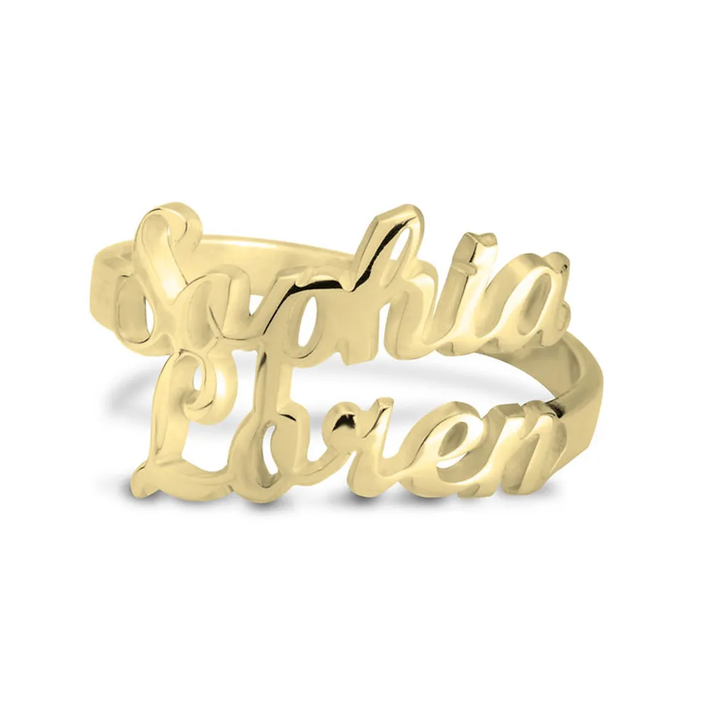 Gold & Silver Personalized Two Names Ring - FKJRNU6222