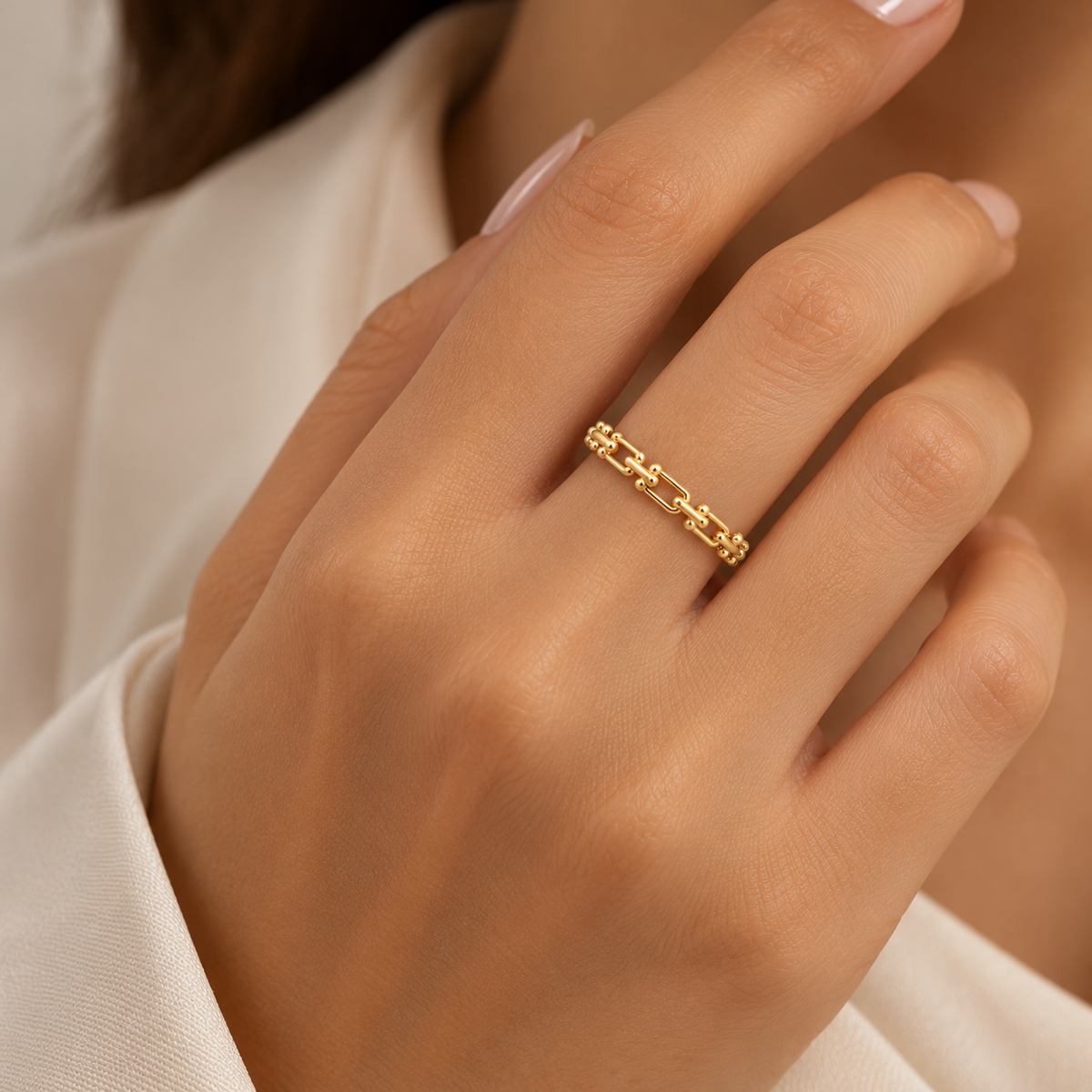 Gold Interlink Ring 18KT - FKJRN18KU6386