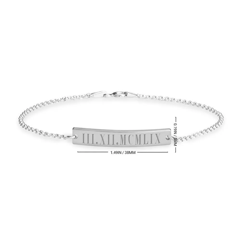 Gold & Silver Personalized Roman Number Bracelet - FKJBRLU6267