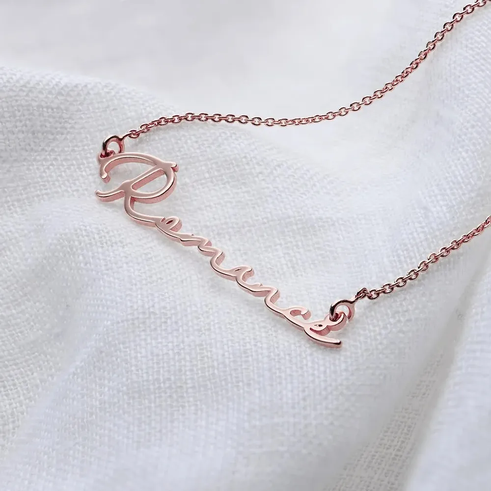 Gold & Silver Personalized Signature Style Name Necklace - FKJNKLU6149