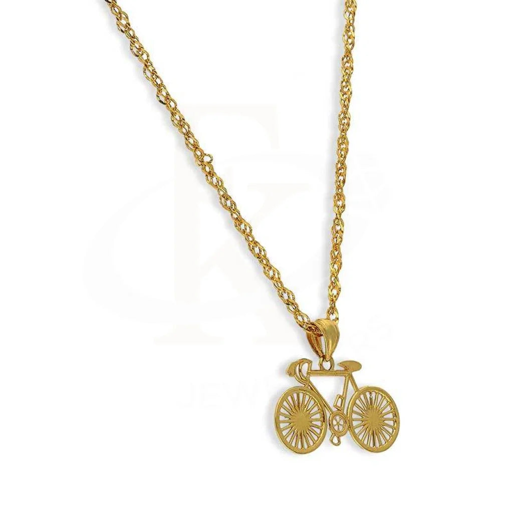 Gold Necklace (Chain With Cycle Pendant) 18KT - FKJNKL18K3088