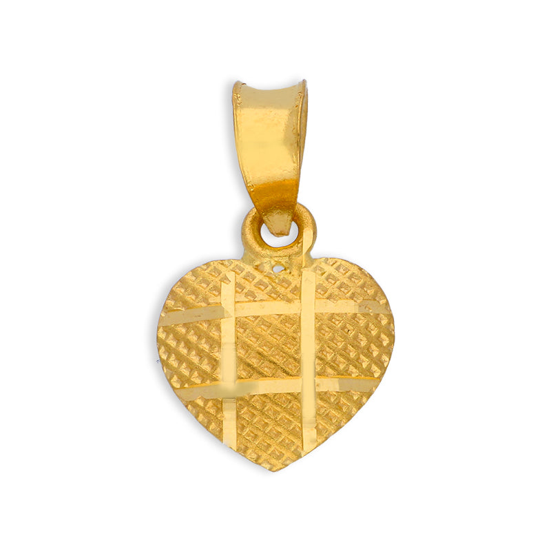 Gold Heart Shaped Pendant Set (Necklace and Earrings) 21KT - FKJNKLST21KU6072