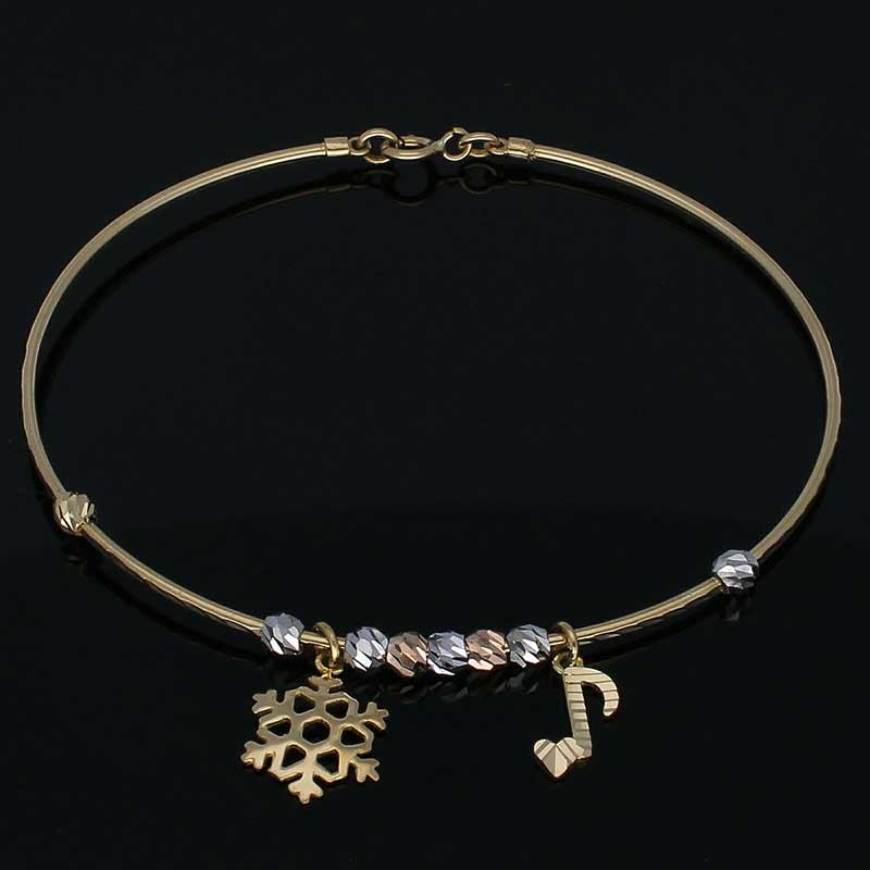 Gold Hanging Bangle in 18KT - FKJBNG18KU2020