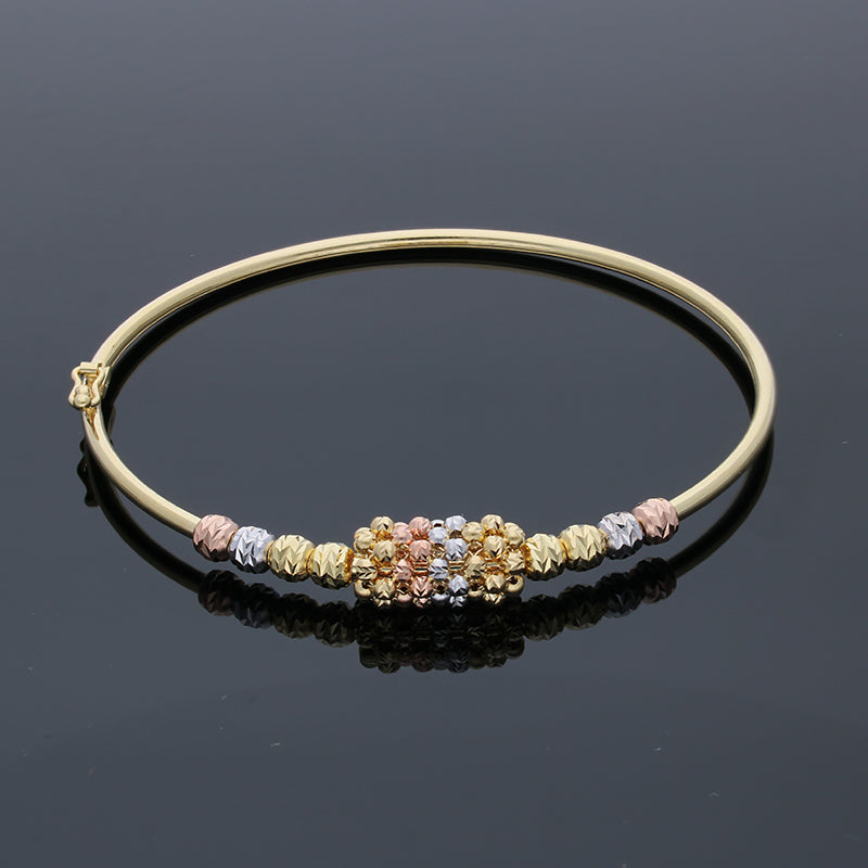 Gold Balls Bangle in 18KT - FKJBNG18KU2006