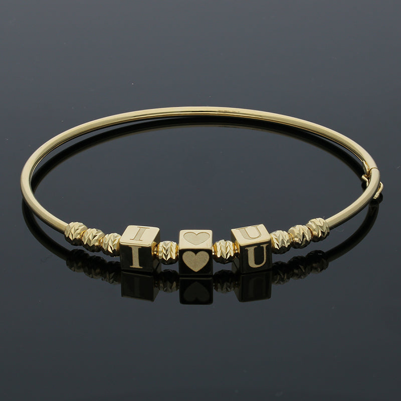 Gold I Love You Bangle in 18KT - FKJBNG18KU2002