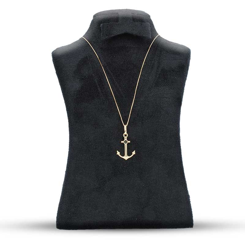 Gold Necklace (Chain with Anchor Pendant) 18KT - FKJNKL18KU1037