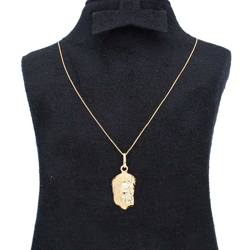 Gold Necklace (Chain with Jesus Christ Pendant) 18KT - FKJNKL18KU1031