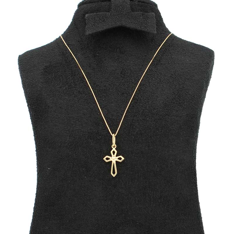 Gold Necklace (Chain with Cross Pendant) 18KT - FKJNKL18KU1029