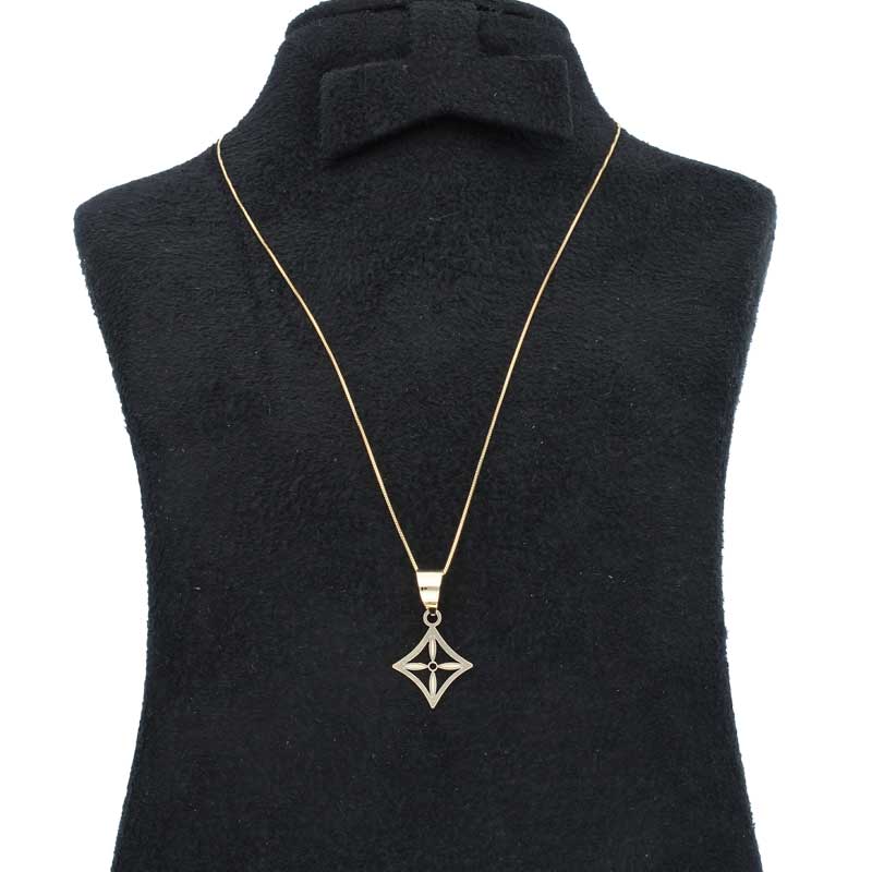 Gold Necklace (Chain with Flower Pendant) 18KT - FKJNKL18KU1033