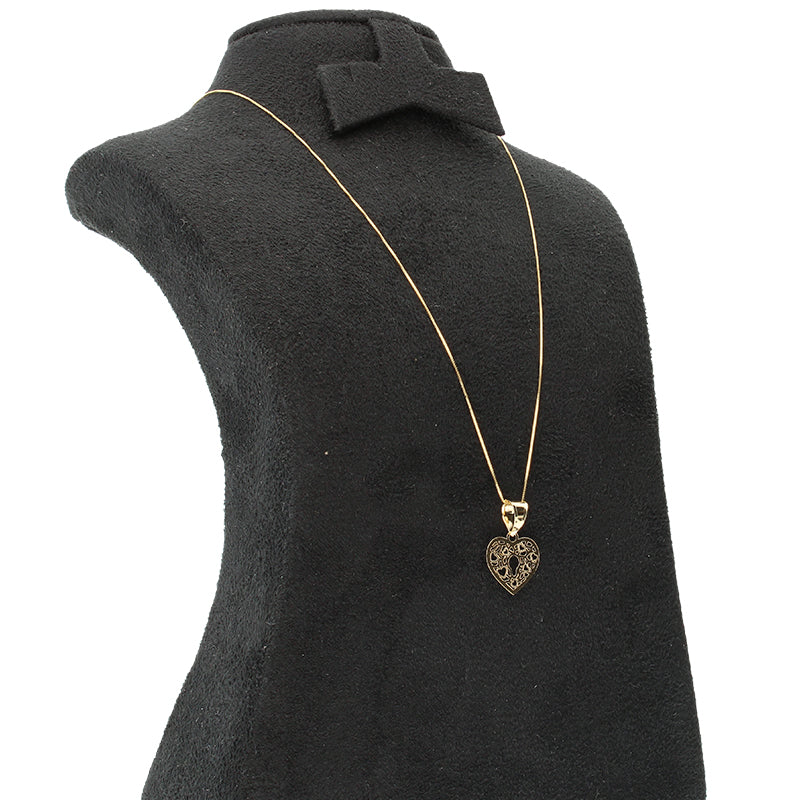 Gold Necklace (Chain with Heart Pendant) 18KT - FKJNKL18KU1024