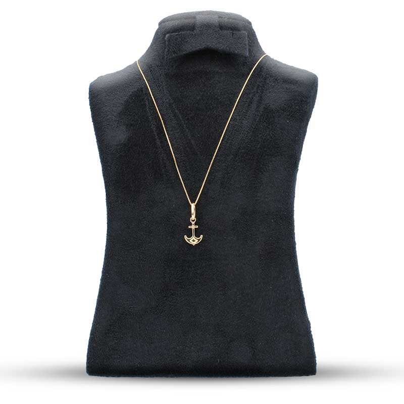 Gold Necklace (Chain with Anchor Pendant) 18KT - FKJNKL18KU1035