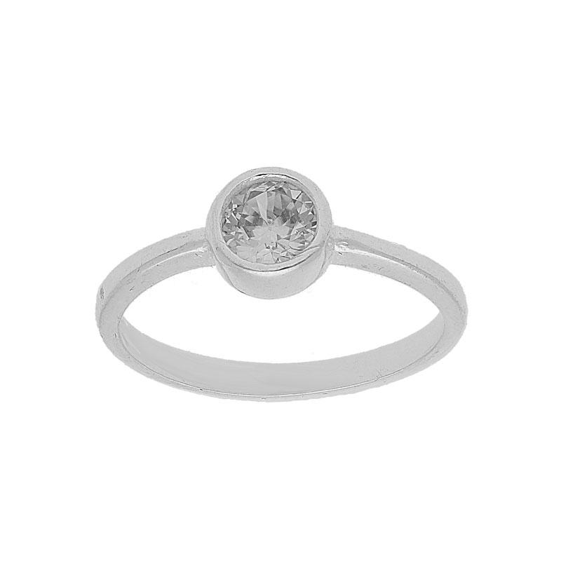 Sterling Silver 925 Round Solitaire Pendant Set (Necklace, Earrings and Ring) - FKJNKLST1989