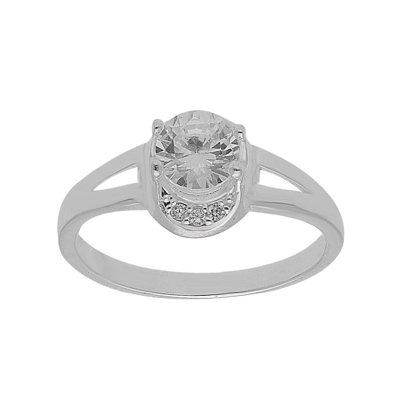 Sterling Silver 925 Solitaire Pendant Set (Necklace, Earrings and Ring) - FKJNKLST2030