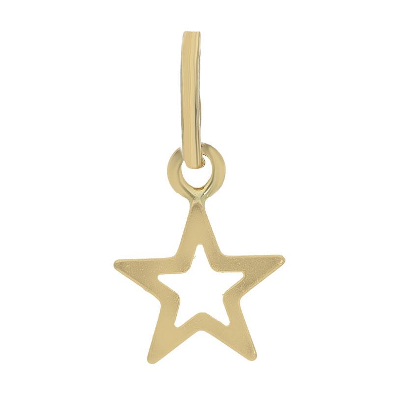 Gold Star Shaped Pendant Set (Necklace and Earrings) 18KT - FKJNKLST18K2093