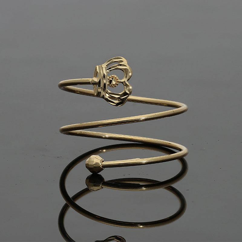 Gold Spiral Ring with Crown in 18KT - FKJRN18K2176