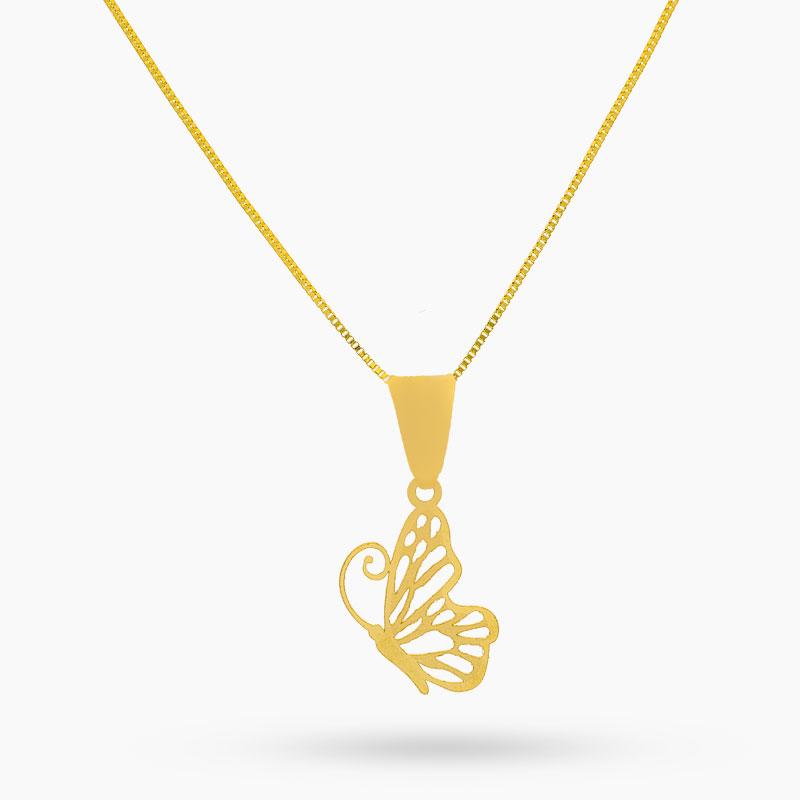 Gold Necklace (Chain with Butterfly Pendant) 18KT - FKJNKL18K2016