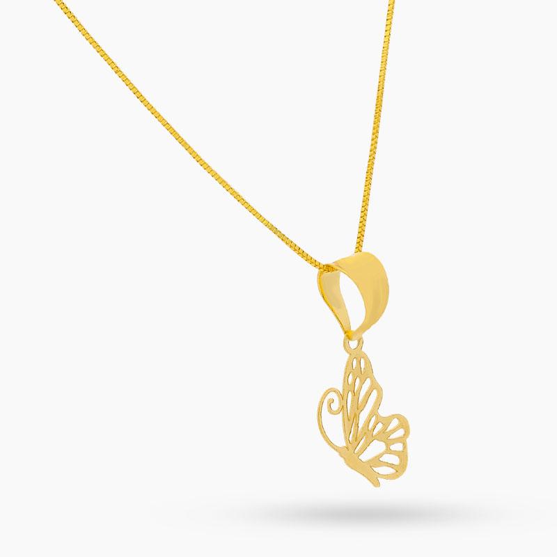 Gold Necklace (Chain with Butterfly Pendant) 18KT - FKJNKL18K2016