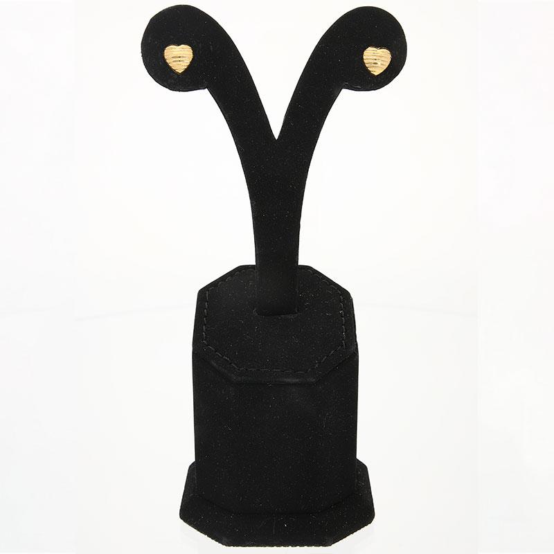 Gold Stud Heart Earrings 18KT - FKJERN1455