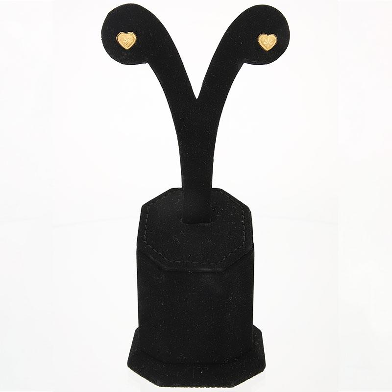 Gold Stud Heart Earrings 18KT - FKJERN1380