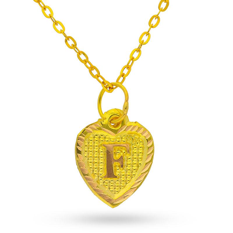 Gold Necklace (Chain with Alphabet Pendant) 18KT - FKJNKL1452