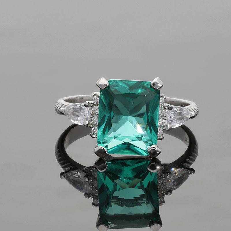 Sterling Silver 925 Blue Solitaire Ring - FKJRNSL2273