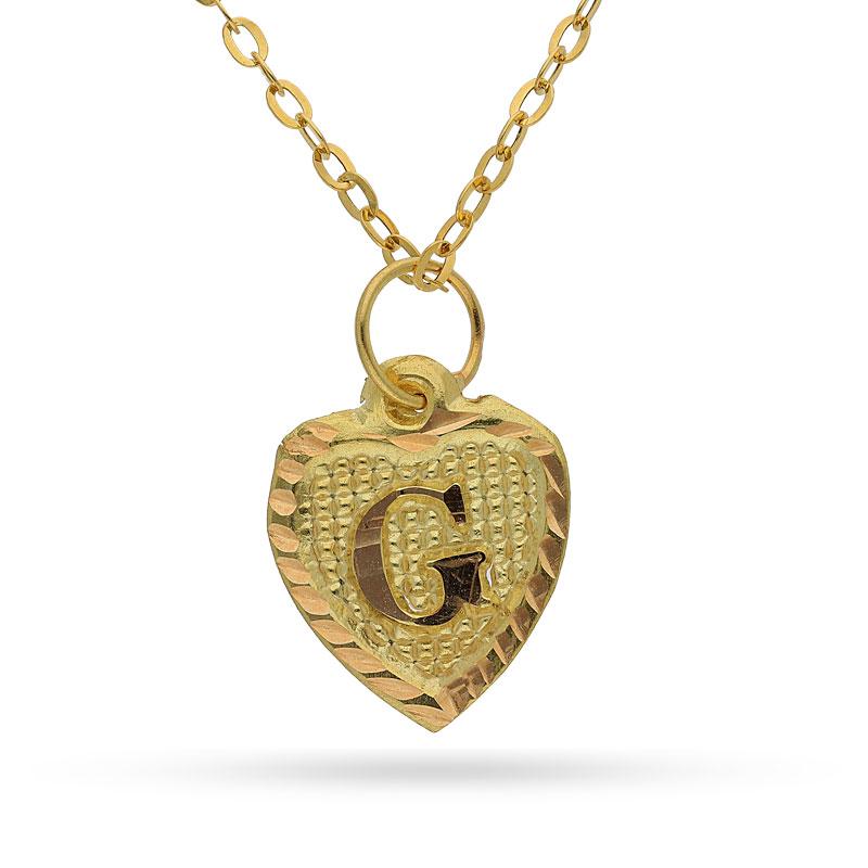 Gold Necklace (Chain with Alphabet Pendant) 18KT - FKJNKL1452